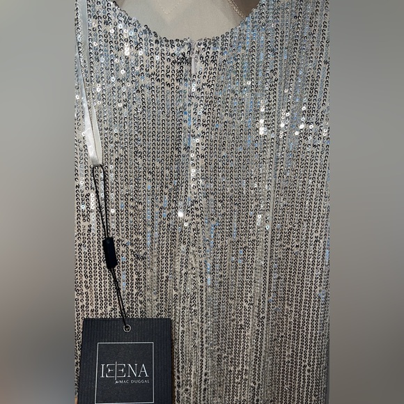 👗 NWT! Mac Duggal Sequin High Scoop Back Dress - Picture 10 of 11